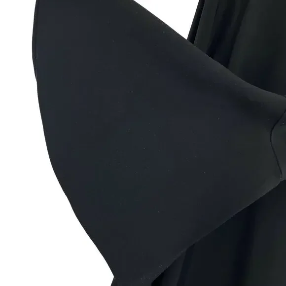 REISS Women's Black Long Sleeve Midi Dress